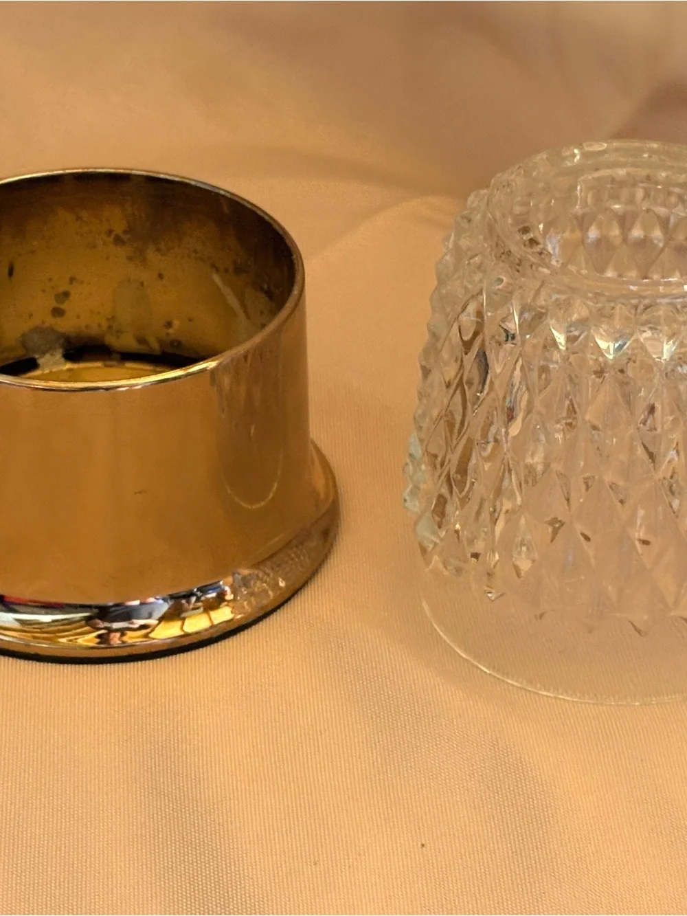 Hollowick Inc Manlius NY Vintage Table Lamp Base &Clear Diamond Point fairy lamp